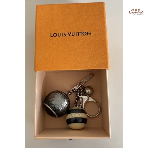 Authentic LOUIS VUITTON Black Silver Mini Lin Croisette Bag Charm - Picture 10 of 10